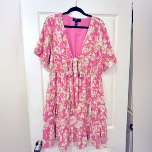 Floral pink dress
